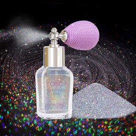 Yosca Body Glitter Spray, 30ML Loose Laser Body Shimmer Powder Holographic Hair Spray Silver Glitter Sparkle Highlighter Makeup Festival Accessorise for Rave Clothes Hair Face Nail Art - Rainy Rainbow