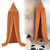 Brown Canopy Sheer Bedframe Mosquito Net Round Canopy House Decoration