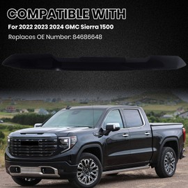Clidr Front Upper Grille Covers Compatible with 2022 2023 2024 GMC Sierra 1500 Painted Front Grille Car Accessories Exterior Trim Gloss Black