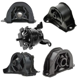 TRQ 5 Piece Engine & Transmission Motor Mount Kit Set Compatible with 1996-2000 Honda Civic SI L4 1.6L / 1998-2001 Honda CR-V with Manual Transmission