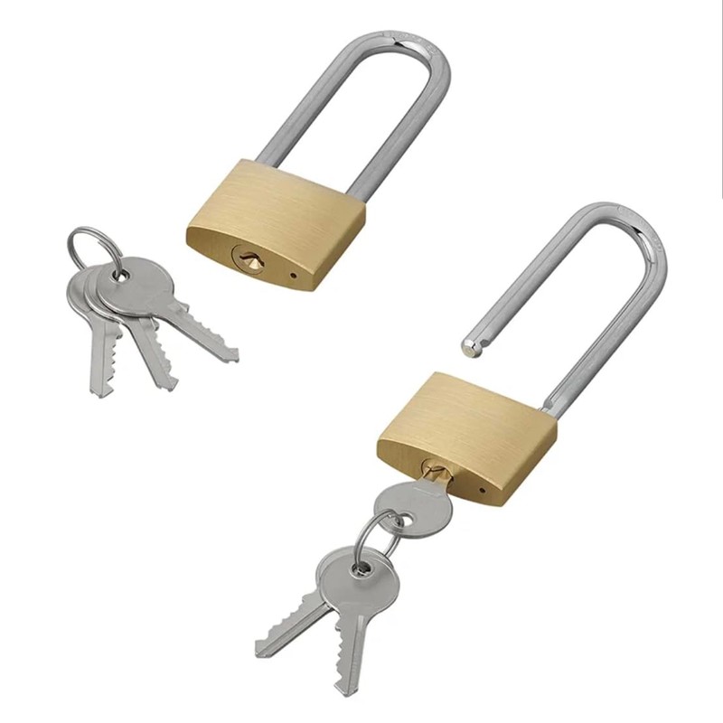 Heavy Duty Padlock Long Shackle Padlock with Keys, Outdoor High