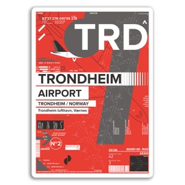 2 x 10cm TRD Trondheim Airport Vinyl Stickers - Norway Fun Travel Sticker #17439 (10cm Tall)