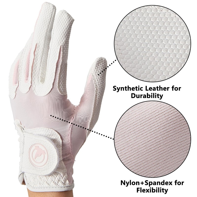 Honma Women's Golf Glove Left Hand, Premium Synthetic Leather, S,