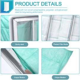 2 PCS MERV 14 Synthetic Pocket Air Filter Replacement for JET AFS-1000B,JET AFS-1000C, JDS Air-Tech 750-ER, JDS Air-Tech HP, JDS Air-Tech 350, Powermatic PM1200, 24"x12"x12"