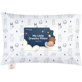 Toddler Pillow with Pillowcase - 13x18 My Little Dreamy Pillow, Organic Cotton Toddler Pillows for Sleeping, Kids Pillow, Travel Pillows,Mini Pillow,Nursery Pillow,Toddler Bed Pillow (KeaFriends)