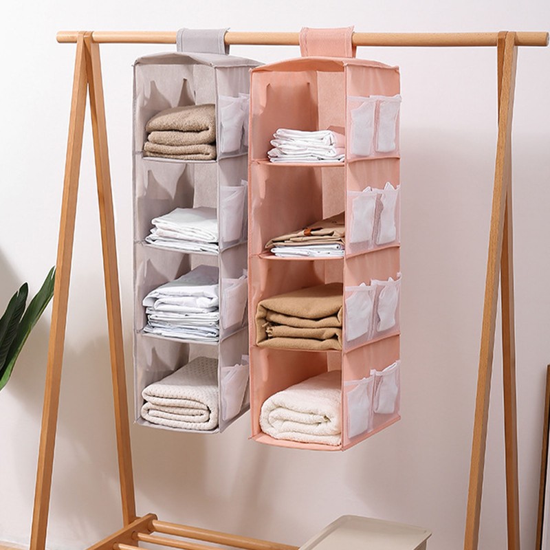 4 Layer Storage Hanging Bag Oxford Cloth Washable Foldable Hanging
