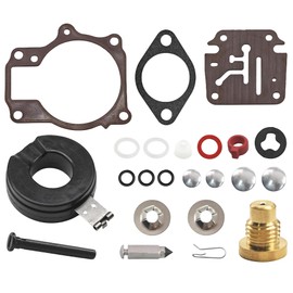 JLM MARINE 2 Pack 396701 Carburetor Rebuild Kit for Johnson Evinrude OMC 18 20 25 28 30 35 40 45 48 50 55 60 65 70 75 HP Outboard Models Carb Kit 398729 18-7042 9-37105