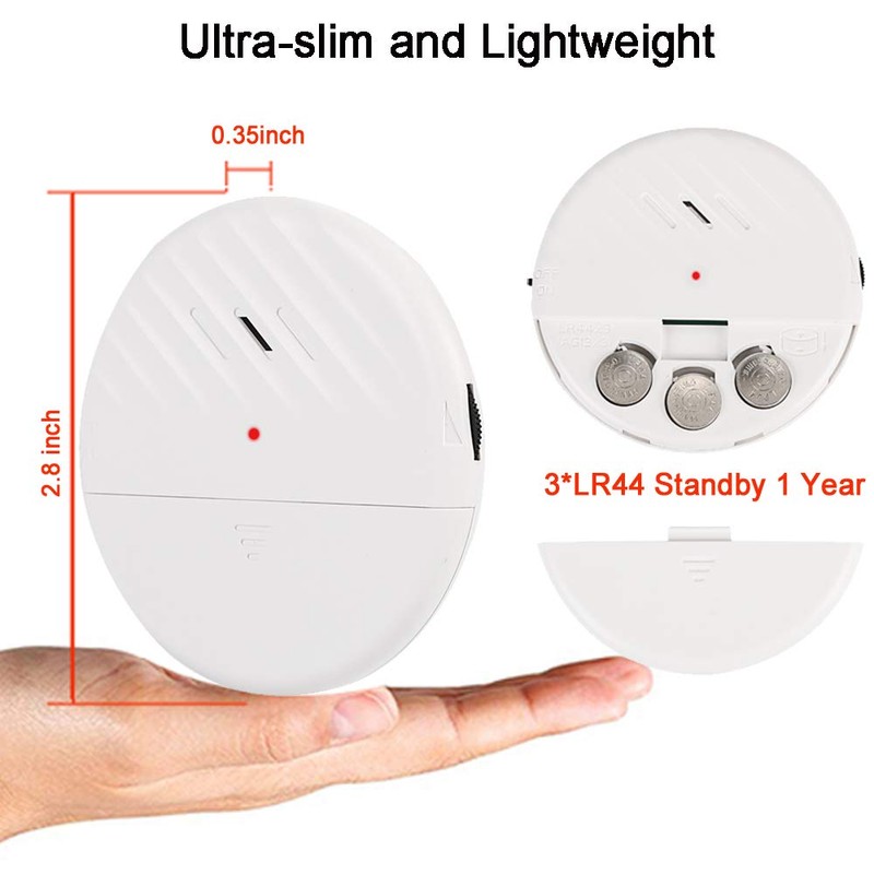 EverNary Window Vibration Alarm, 3Pack 125dB Loud Ultra-Slim Anti-Theft Alarm