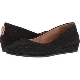 French Sole Zeppa Flat - Flats for Women - Breathable Leather Lining - Rubber Outsole - Cushioned Footbed Black Stingray 6.5 M