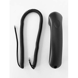 The VoIP Lounge Replacement Handset with Curly Cord for Shoretel Mitel IP Phone 420 480 480G 485 655 Black