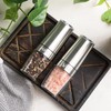 Automatic Salt and Pepper Grinder Set (2pc). One Hand Operation,