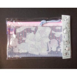 Melody Glitter PVC Zipper Pouch Pen Pencil Holder Bill Document File Travel Accessories Flat Bag A6 Case Multipurpose with Mesh