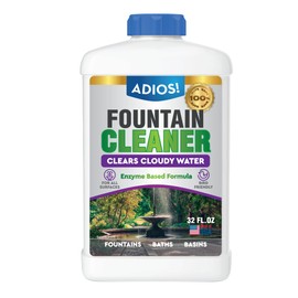 Adios! Fountain Cleaner and Clarifier for Outdoor and Indoor Fountains – Safe for Plastic, Metal, Glass and Stone (32oz)