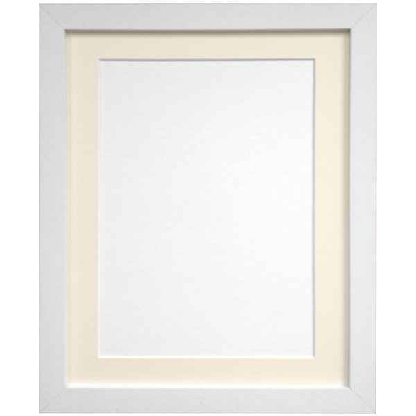 FRAMES BY POST, 12" x 10" for Pic Size 10" x 8", 25mm White Frame with Ivory Mount