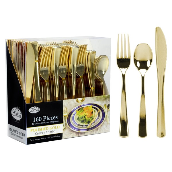 Lillian Tablesettings plastic cutlery, full size, 160 pieces