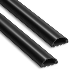 ZhiYo Cord Hider, 39in Cable Hider for 1-2 Cords, Cord Covers for Wires on Wall, Wire Covers for Cords Wall Mount TV, Cable Cover Wall Wire Hider for Cords, Cable Raceway Black 3xL13’’ W0.98’’xH0.45’’