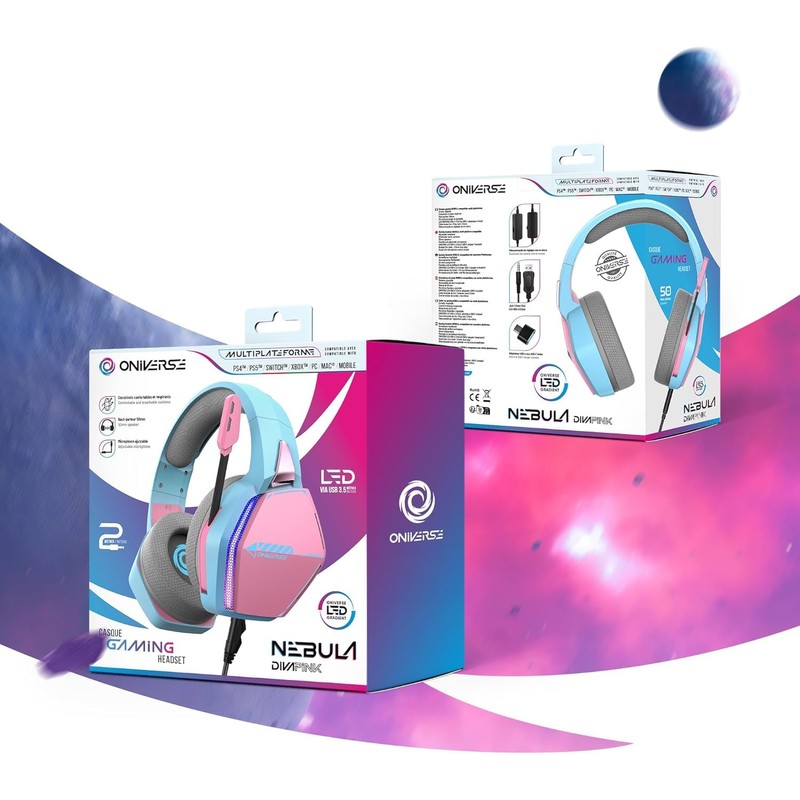 Oniverse Nebula Multiplatform Wireless Gaming Headset (Diva Pink)