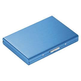 Vicloon Metal Card Holder Wallet, Ultra Thin Stainless Steel Metal Wallets RFID Blocking Credit Card Wallet Holder for Men & Women,Best Card Protector with 6 PVC Slots - Blue