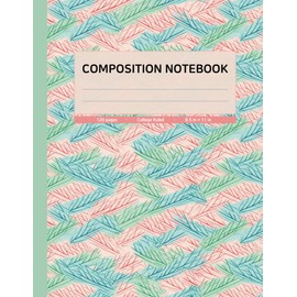 Composition Notebook College Ruled | Fir Needles illustration with Gum Leaf Spine Color