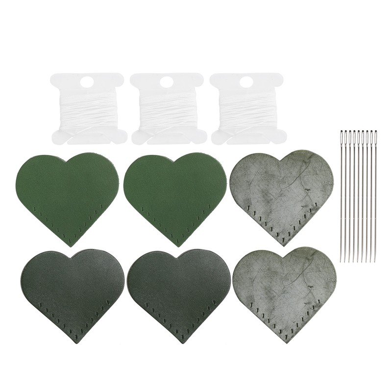3 Set Page Corner HandMade HeartShaped Leather Bookmark Making Fabric
