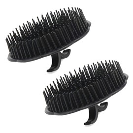 Segbeauty Massage Brush Hair, Scalp Massager Shampoo Brush, Pack of 2 Shampoo Massage Brush Floriated Shower Comb, Head Massage Brush for Hair Growth Beard Brush Dog Salon Brushes - Black