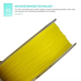 Goture Braid Fishing Line, Freshwater Saltwater Line, Braided Line,8LB, 547Yds, 0.07MM, Yellow
