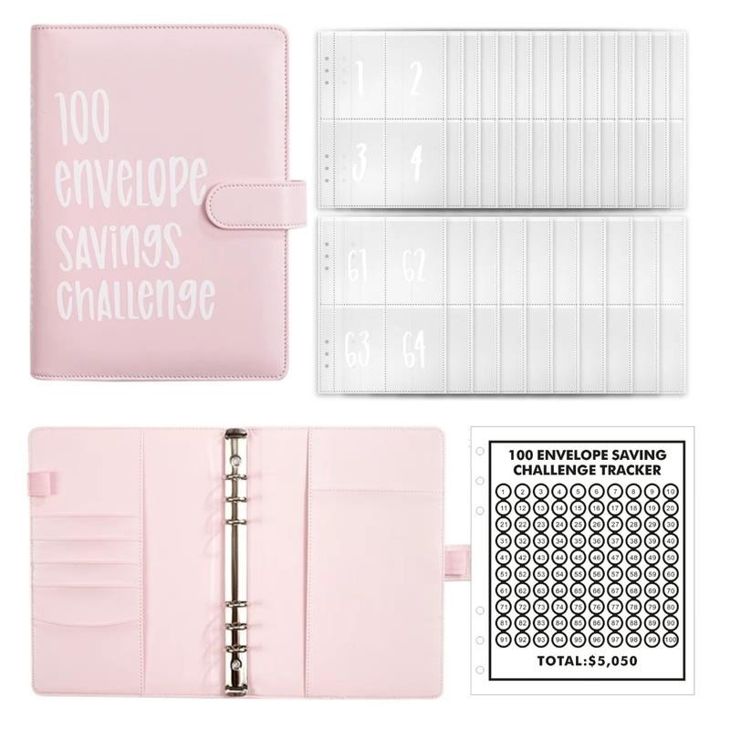100 Envelopes Saving Challenge, A5 Money Saving Budget Binder with