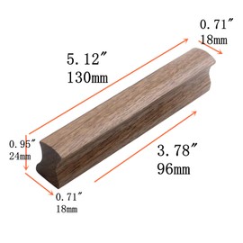 Tsnamay 4Pcs Drawer 5.12"/130mm Solid Pulls Walnut Kitchen Wardrobe Cabinet Hardware Pull Handle with Screws(Hole Distance 3.78"/96mm)