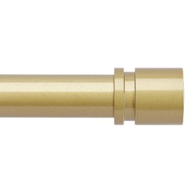 Byondeth Curtain Rods for Windows 16 to 88 Inches Adjustable Length 1 Inch Diameter Window Curtain Rod with Aluminium Finials, Flash Gold