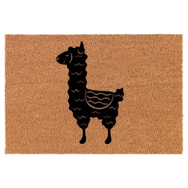 Coir Doormat Front Door Mat New Home Closing Housewarming Gift Cute Llama (30" x 18" Standard)