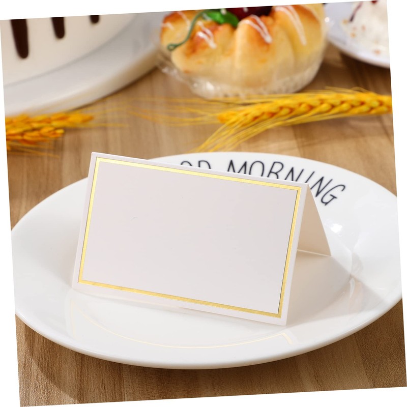 Gatuida 100Pcs Gold Foil Wedding Place Cards Elegant Tent Name