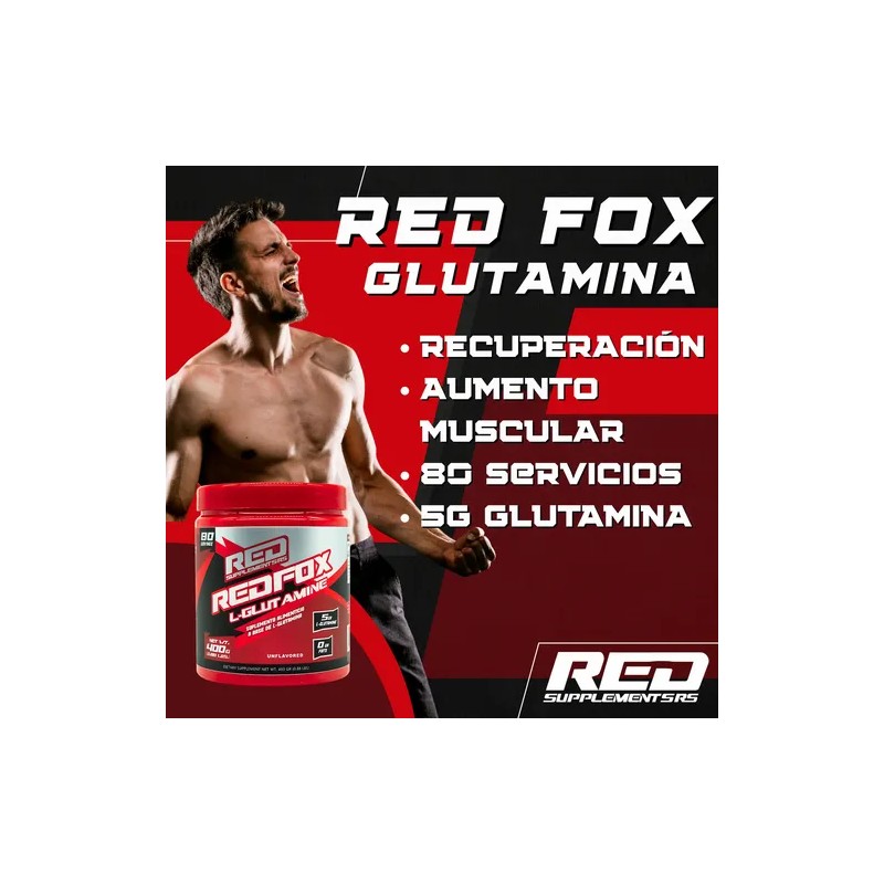 L- Glutamina 400g 5g Por Porción 80servicios Red Supplements
