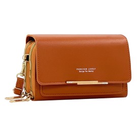 Sisadya Small Phone Purse,Small Crossbody Purse,Trendy Wallet Purse,Cell Phone Cross Body Bags for Women,Wallet with Strap,Mini Women's Shoulder Wallets,Rfid Crossbody Bags for Women,Brown