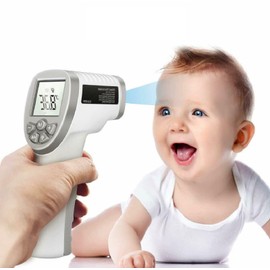 CLOC Non-Contact Infrared Thermometer SK-T008 - Both for Body and Object - Test Celsius & Fahrenheit - Battery Included - White.