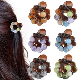 MOTIBACK 6 Pack Small Hair Claw Clips for Women, Acrylic Mini Hair Clips, Hair Accessories for Thin Thick Curly Hair
