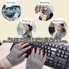 2 Pairs Fingerless Gloves for Women Men, Winter Knitted Touchscreen