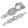 Flower Shape Dial Women Watch Wide Mesh Belt Quartz Elegant