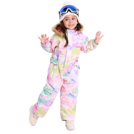 BGX Bluemagic Kids One Piece Snowsuits Overalls Ski Suits Jackets Coats Jumpsuits Winter Outdoor Waterproof Snowboarding(160,Water Color)