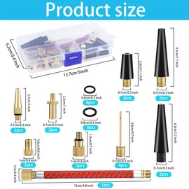 34pcs Bicycle Valve Adapter Set, All Bicycle Adaptor French Valve, Car Valve Adapter and French Valve Adapter with Sorting Box, Air Pump, Ball Needle and Compressor Valve Adapter