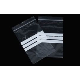 100 Grip Seal Bags Write ON Panels | Reusable Strong Zip Lock Clear Resealable Plastic Bags Polythene Packaging for Food Storage, Jewellery, Write On Resealable Bags Sterling Bargains (8'' x 11'')