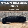3/8 Inch 50 Foot Rope, Black, Camping Rope
