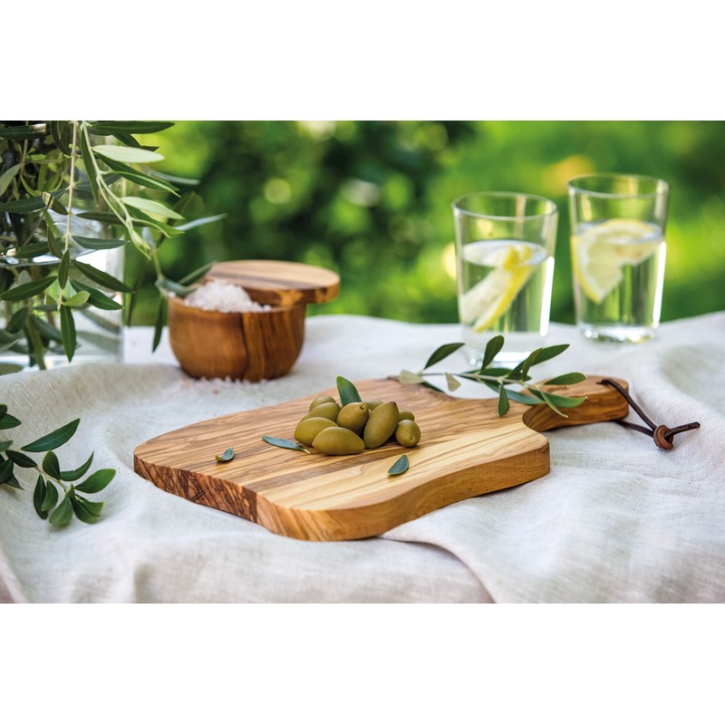 Bisetti 12.2 x 5.5 x 0.5 Inch Rustic Olive Wood