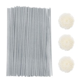 uxcell 103Pcs Reed Diffuser Sticks Set, Fiber Fragrance Flower Reed Diffuser Replacement Refill Sticks Flower Decor for Home, Hotel, Office (Grey)