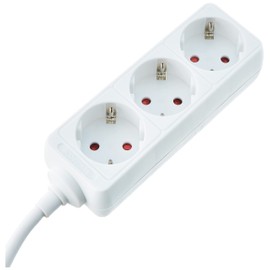 Kopp Standard 3-Way Socket Strip, white, 128613003