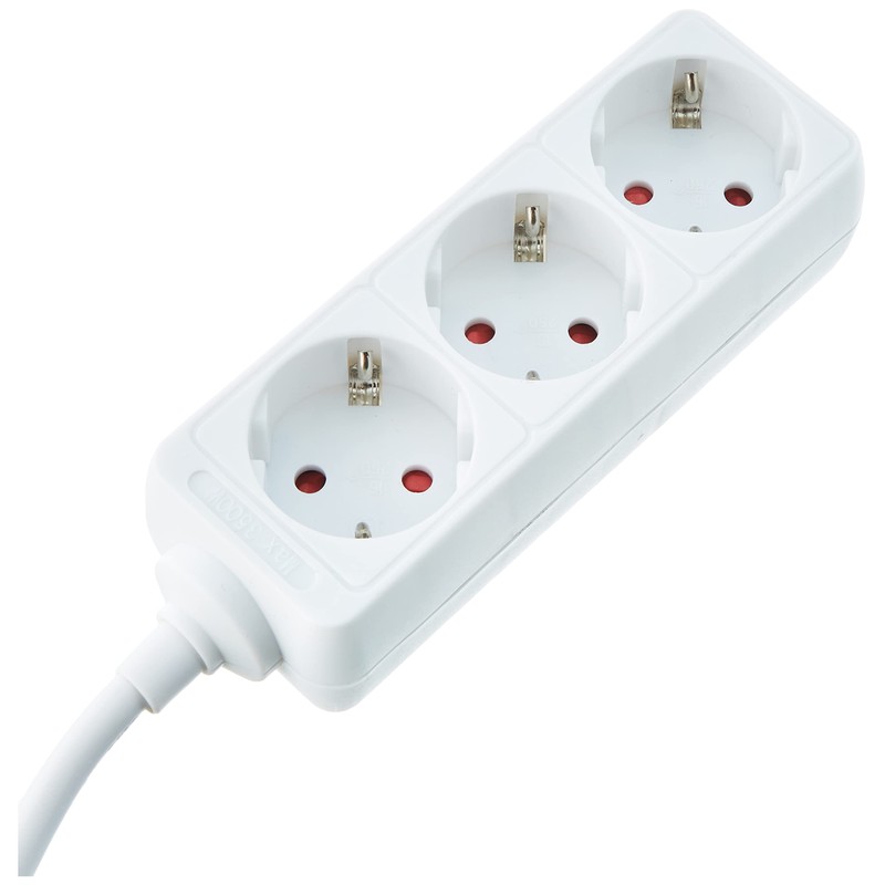 Kopp Standard 3-Way Socket Strip, white, 128613003