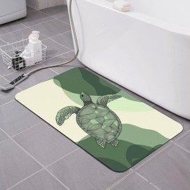 Knerova Diatomaceous Earth Bath Mat Sea Turtle Bath mats Quick Dry Absorbent Bath Rugs Rubber Non Slip Bath Mat for Bathroom Floor Tub Shower Sink 16"×24"
