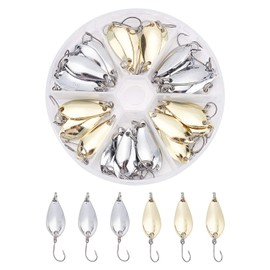SUPERFINDINGS 3 Size 30pcs Micro Spoon 2.5/3.5/5g Spoon Lures Sequin Baits for Trout Stream Fishing Lake Tube Fishing Lures Set with Tackle Case Fishing Lures Kit Spoon Shape Fishing Lure Accessories