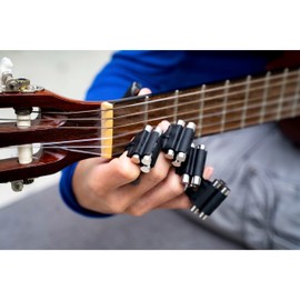 FingerWeights (Finger Weights) G2 – Adjustable Finger Exerciser & Hand Strengthener for Musicians, Rehab, Guitar, Sports – 5-Pack – Black