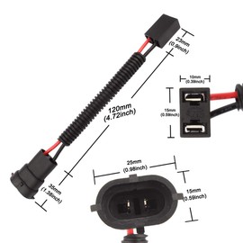 TOMALL H11 to H7 LED Headlight Retrofit Wiring Harness Connector Socket Adapter 12cm(5inch)