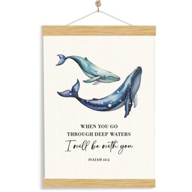 YGSDZY Isaiah 43:2 Bible Verse Christian Hanging Flag Lightweight Fabric Wall Decor For Faith Encouragement Inspirational Home Decor For Living Room Prayer Corner Church Gift For Difficult Times